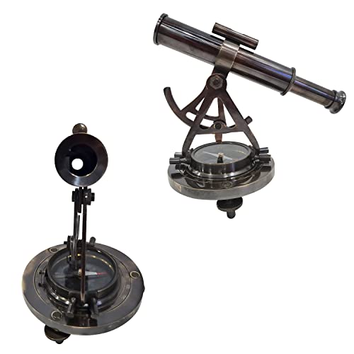 Nautical Solid Brass Alidade Compass – Antique Black Theodolite Telescope Traditional Design Desktop Collectible Navigation Instrument - Thumbnail 2
