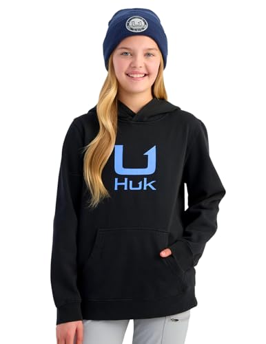 HUK Cotton Fleece Hoodie, Soft, Warm, Comfortable Hooded Sweatshirt Pullover for Kids