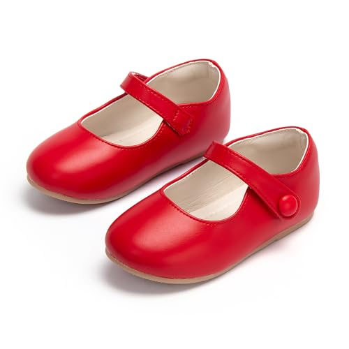 Image of PHIRAMIN Toddler Flower Girl Glitter Dress Shoes Little Girl Ballet Flats Bow Wedding Party