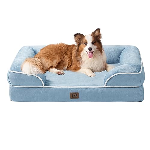 EHEYCIGA Cama Perro Grande 104x68x16cm, Colchon Perro Grandes Impermeable Lavable con Espuma Viscoelástica, Sofá Perro Desmon