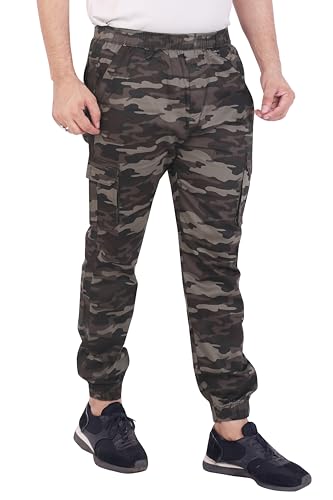 Image of Men's Cotton Regular Fit Camouflage Jogger | Elastic Waist Sports Trackpants | Activewear for Everyday Use
