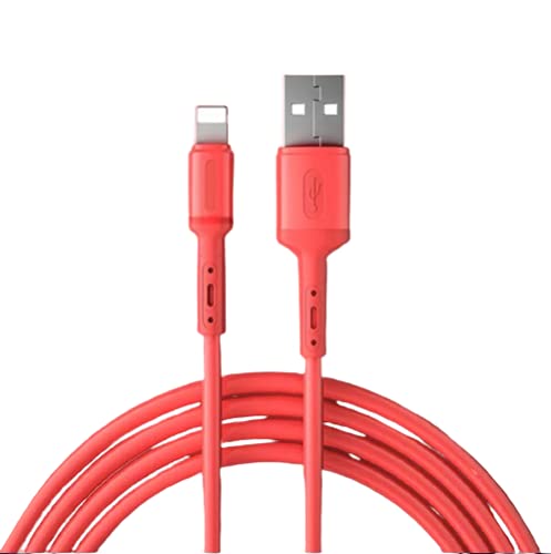 TELEPORT Silicon Braided USB Data Sync & 3A Charging Cable for iPhones, iPad Air, iPad Mini, iPod Nano and iPod Touch (1 Mtr Pack of 1, Red)