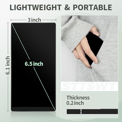 Image of LCD Writing Tablet for Adults: Mini 6.5 Inch Full Screen Reusable Digital Notepad Lightweight Portable Use for Office Study Teaching