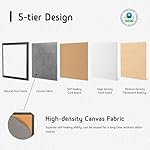 Bulletin Board 36 x 24 Inch, 100% Wood Framed Canvas Cork Board with Grey Fabric, Wall Mounted Notice Board for Home Office School - Image 4