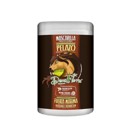 DONA FLORA - Mascarilla Pelazo Fuerza Máxima - Fortalece y Revitaliza - Con Queratina y Biotina - Hidratación Intensa para Cabello Dañado y Débil - 500ml