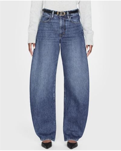 Women's Barrel Jeans High Rise Wide Leg Tapered Jeans Baggy Boyfriend Pants with Pockets2