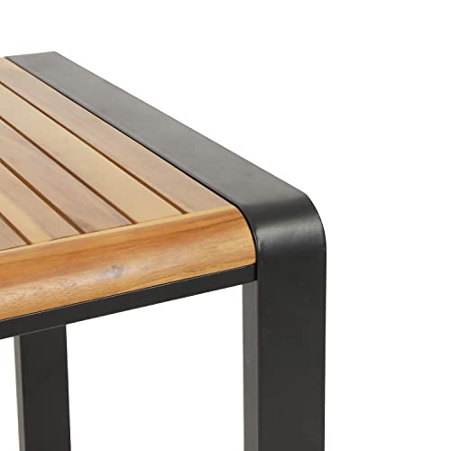 Christopher Knight Home 317024 Holt Dining Table, Teak + Black