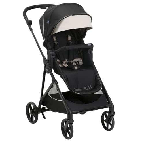 Chicco Kinderwagen Seety, Leicht und kompakt, von 0 Monaten bis 4 Jahren, bis 22 kg, faltbar, verstellbare Rückenlehne, automatischer 1-Stufen-Verschluss, Sonnendach und Regenschutz