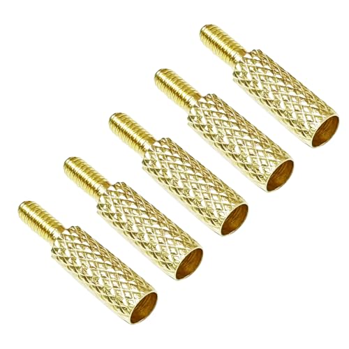 XXLIYA 5PCS Brass Adapter 5-40 to 8-32 Thread Fitting Gun Cleaning Rod for 22 Caliber Rifle Cleaning Kit Bore Brush Pistol Handgun Shotgun Barrel Cleaner Firearm Accessories Gun Tool Kit