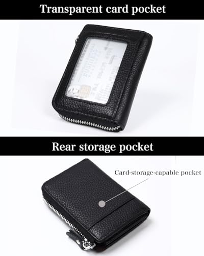 Shoebill Zippered Leather Wallet | Compact Coin & Card Holder with ID Window & Keychain – Secure & Stylish (Brown)3