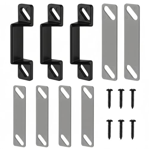 Avenuebool Screen Door Latch Replacement Kit Compatible with Prime-Line K 5148 1-11/16 in. Zinc Diecast Constructed Strike Plate Assortment for Storm and Screen Door Hardware(3 Black)