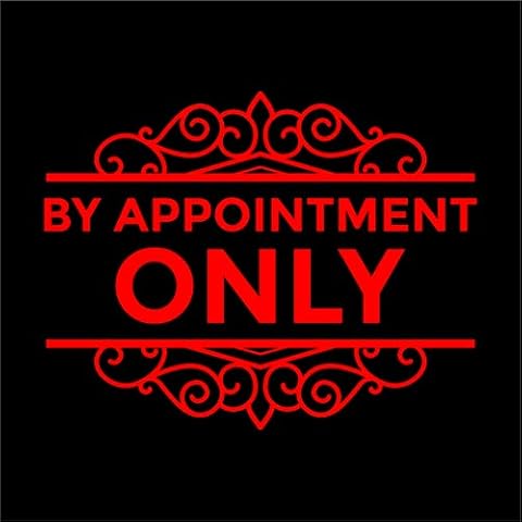 Printex Design - by Appointment Only Decal Sticker - Door Store Window Decal - Multiple Sizes and Colors - Die Cut No Background (Red, 8" Wide) Cover