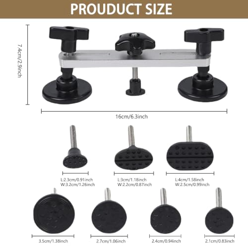 Image of Paintless Dent Repair Kit, Double Pole Bridge Dent Puller with 7 Bridge Tabs, Car Small Dent Removal Kit for Auto Body, Dent Puller for Fridge Door and Washer