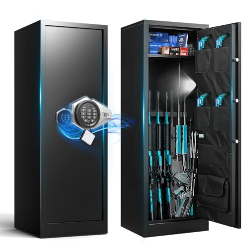 Marcree 8-12 Gun Safe, Rifle Safes for Home with Dual Alarm 