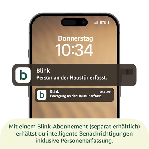 Blink Videotürklingel (neueste generation) | Einzelgerät | Kopf-bis-Fuß-Aufnahme in HD, 2 Jahre Batterielaufzeit, IP-65, Funktioniert mit Alexa, Erforderliches Sync-Modul nicht enthalten – Schwarz