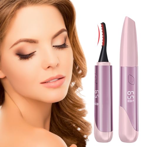 Rizador de Pestañas con Calor Calentado Electrico Portáti, Eléctrico Mini Rizador de Pestañas Portátil USB Recargable con 4 Modos de Temperatura, Calentamiento Rápido En 15s, Indicador Led