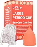 Pixie Cup – Weiche, sichere, wiederverwendbare Menstruationstasse – 100% medizinisches Silikon – Kauf eine, wir spenden eine (Groß)
