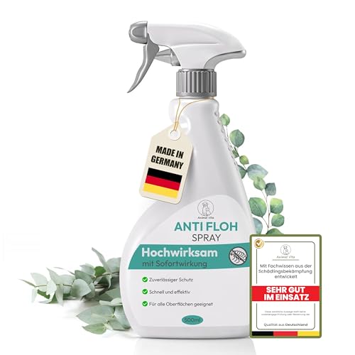 Animal Vita® Flohspray für Wohnung und Möbel [TESTURTEIL SEHR GUT] gegen Flöhe bei Hunden und Katzen - Alternative zu Fogger gegen Flöhe - Flohmittel für Wohnung, hochwirksam & laborgeprüft
