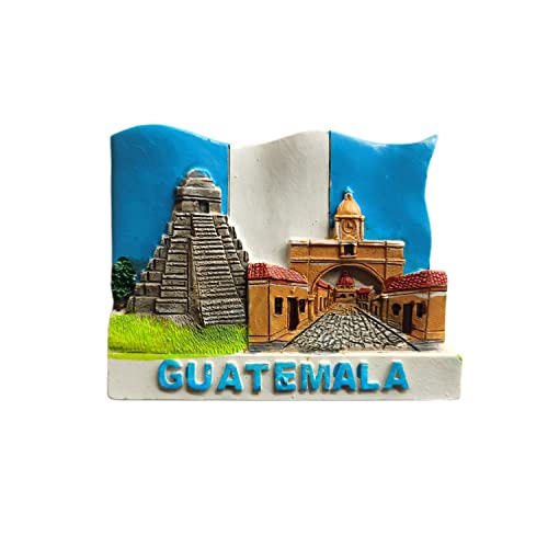 Imán de Resina para Refrigerador con Bandera de Guatemala 3D