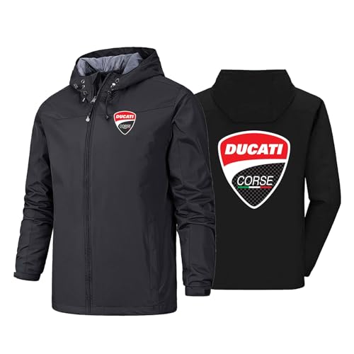 Chaqueta impermeable para hombre Para Duca-TI Impermeable, cortavientos, cortavientos, con cremallera completa, con capucha, para exteriores, running, ciclismo, pesca,black-3x_l