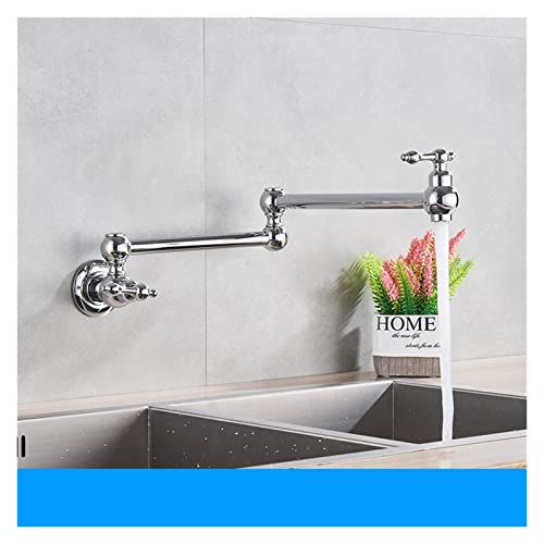 Robinet de remplissage de marmite mural noir et chrome pliant