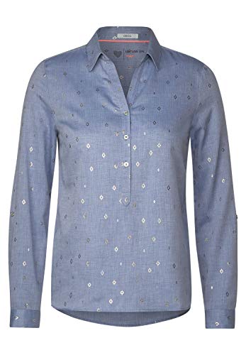Preisvergleich Produktbild Cecil Damen Hemdbluse mit Ikat-Print Blouse Blue Melange M