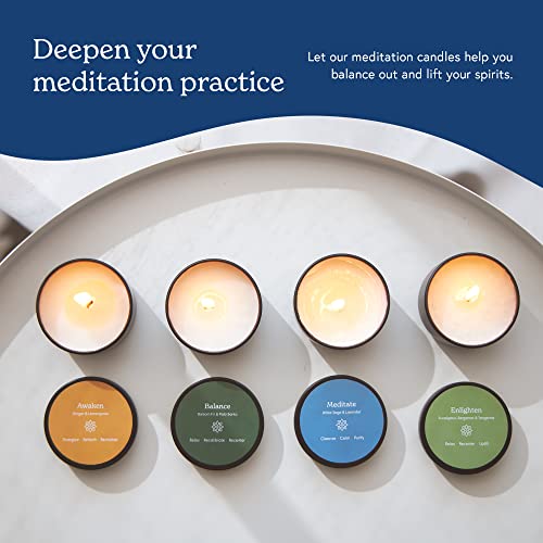 Mindful & Modern Natural Candle Gift Set | Palo Santo & Balsam Fir, Sage & Lavender, Ginger & Lemongrass, Eucalyptus, Bergamot & Tangerine | Stress Relief Aromatherapy Candles | Scented Home Fragrance #TOP3