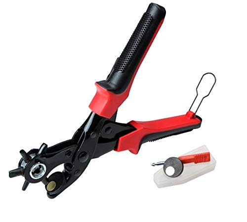 Revolving Punch Plier Leather Hole Punch Set for Belts, Watch Bands, Straps, Dog