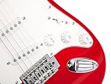 RockJam pełnowymiarowy zestaw gitarowy elektryczny z wzmacniaczem 10-watowym, akcesoriami i lekcjami, Czerwony