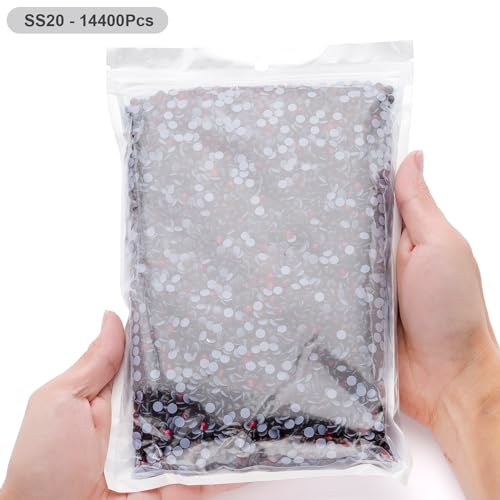 Image of Hotfix Rhinestones Bulk, 14400PCS Siam Hot Fix Rhinestones for Clothes DIY Decoration Crafts, Siam, SS20, 4.6-4.8mm