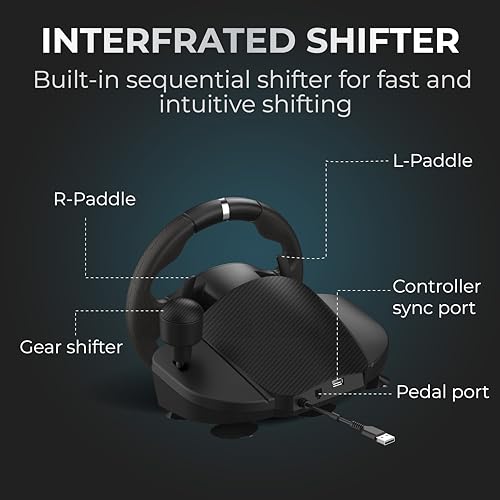 Image of Nitho Drive Pro V200 Gaming Steering Wheel with Pedals and Shifter, 270 Racing Wheel for PC, PS4, Xbox One, Xbox Series X /S, Driving Car Simulator with Vibration and Integrated Shifter