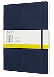 Moleskine Classic Notebook, Soft Cover, XL (7.5' x 9.5') Squared/Grid, Sapphire Blue, 192 Pages
