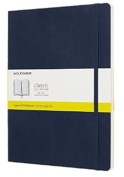 Unbound Moleskine Classic Notebook, Extra Large, Squared, Blue Sapphire, Soft Cover (7.5 X 9.75) Book