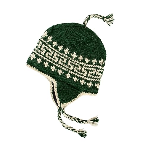 Hand Knit Sherpa Wool Hat with Micro Fleece Lining...