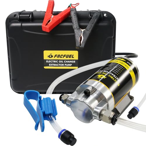 FACFUEL Engine Oil Pump, 12V 100W Electric Oil Extractor Pump Kit, Portable Gear Oil Pump with Pipes, Fluid Suction Transfer Pump for Boats, Cars, RVs, Trucks, Motorcycles, Lawnmowers