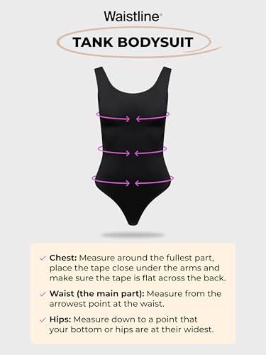 WAISTLINE Women's Sleeveless Bodysuit - Seamless Tummy Control Shapewear Body Suit - Sculpting Snatched Waist Shaper