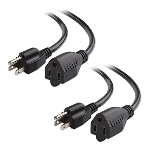 [UL Listed] Cable Matters 2-Pack Heavy Duty AC Power Extension Cord in 6 Feet (NEMA 5-15P to NEMA 5-15R)