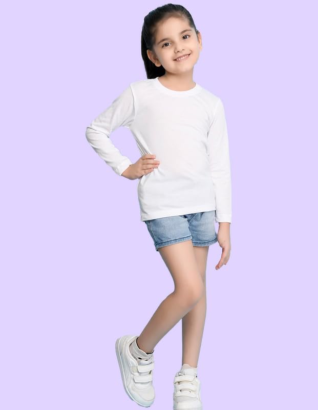 Image of Nusyl Girls Full Sleeves T-Shirt for Kids | Cute Printed Casual Wear | Soft Cotton Blend | Comfortable Regular Fit | 2-16 Years | Multiple Colors