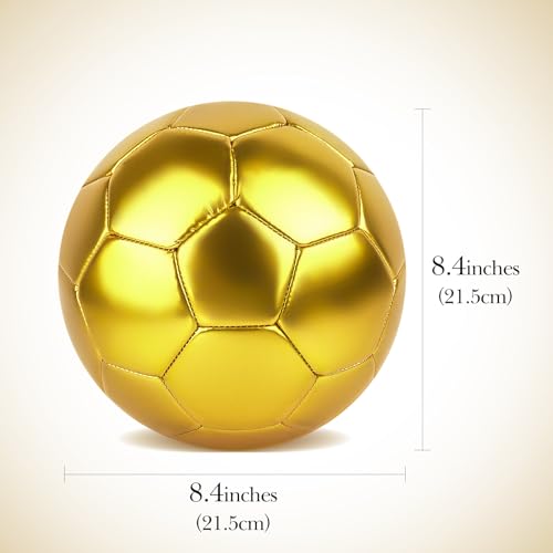 Linkidea Size 5 Gold Color Soccer Ball, Official Match Size Golden Soccer Ball, Gift Idea for Freestyle Soccer and Juggling by Linkidea - Image 2