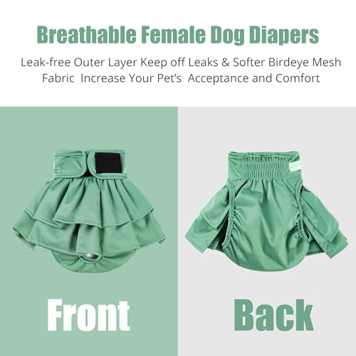 Image of wegreeco Dog Diapers Female (3 Pack), Highly Absorbent Dog Diapers for Female Dogs Washable in Heat, Incontinence, or Excitable Urination (HLF, X-Large)