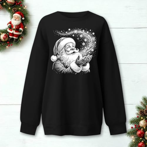 Christmas Sweatshirts for Women Santa Claus Graphic Pullover Holiday Tops - image 3