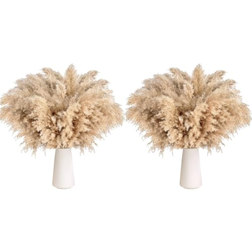 Ramo de hierba de pampas seca natural marrón, 46 pcs miniatura 1
