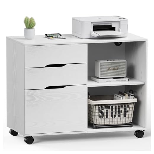 3-Drawer Lateral File Cabinet on Wheels