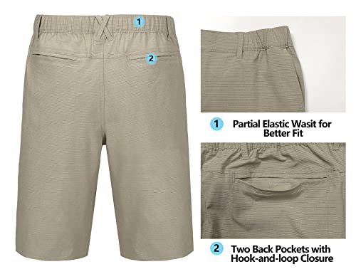 Image of Little Donkey Andy 12 Inch Inseam Golf Shorts for Men Bermuda Quick Dry Elastic Waist Shorts for Hiking Travel Casual