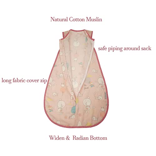 Image of Baby Sleep Sack Muslin Cotton 0-12 Monthes Lightweight 0.5 Tog Summer Toddler Wearable Blanket Soft Infant Sleeping Bag Sleeveless Breathable Thin Sleeper