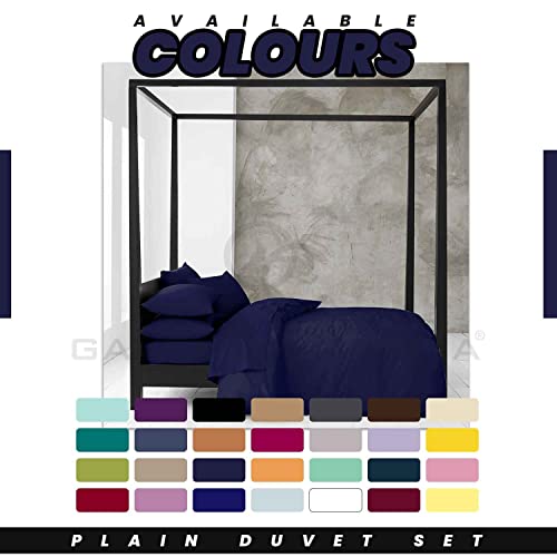 GC GAVENO CAVAILIA Double Size Plain Duvet Cover Set - Soft, Comfy & Breathable Luxury Bedding, Easy-Care Washable Bed Linen, Navy - Image 3