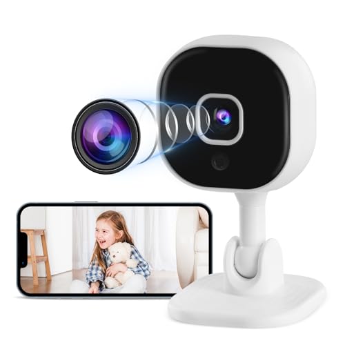 UPROZIL Security Camera Indoor,Pet Cameras with Phone APP,Cameras House Security with 360°PTZ,2.4G WiFi Camera for Baby&Elder,2-Way Audio with Motion Sensor,1080P Color Night Vision