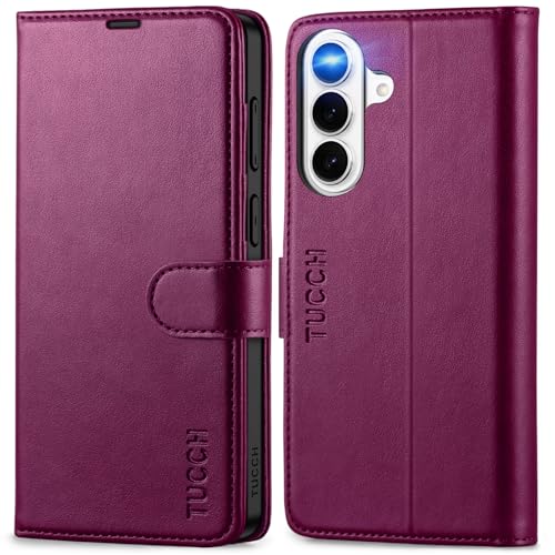 TUCCH Coque pour Galaxy S26+ Plus 5G, Housse en Simili Cuir Etui TPU Folio à Clapet [RFID Blocage] Multi-Compartiments Portefeuille Support Vidéo Protection...