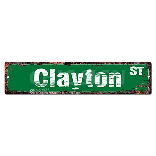 CLAYTON STREET Rustic Wall Sign for Bar Cafe Restaurant Home