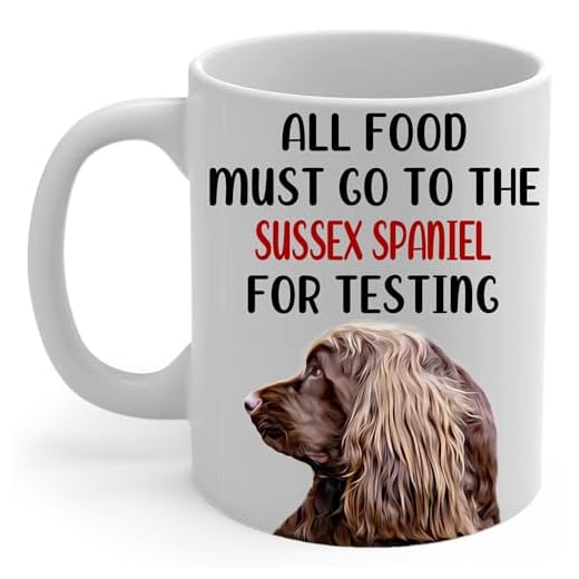 Young Brown Sussex Spaniel Mom Coffee Mug White 11Oz Funny Ceramic Cup Gifts For Women Pet Peeking Portrait Humorous Kitchen Quote Gifts for Sussex Spaniel Dog Lovers